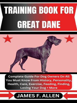 cover image of TRAINING BOOK FOR GREAT DANE